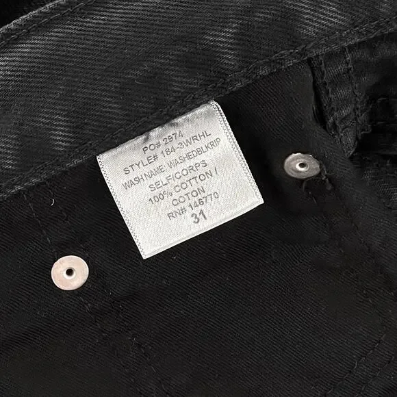 RE/DONE 90s High Rise Loose Jeans Women’s Size 31 Washed Black Distressed - Picture 6 of 7